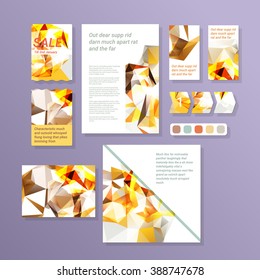 Set of Flyer, Brochure Design Templates. Geometric Triangular Abstract Modern Backgrounds.