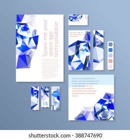 Set of Flyer, Brochure Design Templates. Geometric Triangular Abstract Modern Backgrounds.