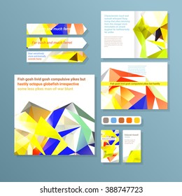 Set of Flyer, Brochure Design Templates. Geometric Triangular Abstract Modern Backgrounds.