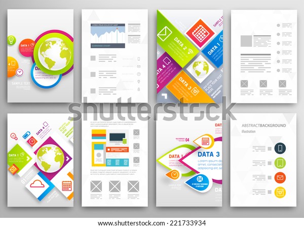 Set Flyer Brochure Design Templates Geometric Stock Vector (Royalty ...