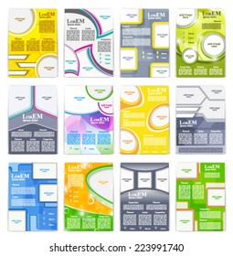 Set of flyer, brochure or magazine cover template 