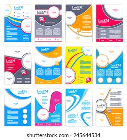 Set of flyer, brochure or magazine cover template