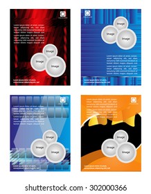 Set of flyer, brochure or magazine cover template
