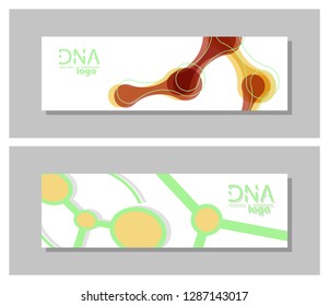 Set flyer, brochure size A4 template,banner. Molecular structure with connected lines and dots. Scientific pattern atom DNA with elements for magazine, leaflet, cover, poster design