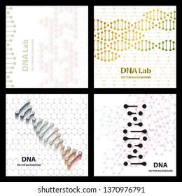 Set flyer, brochure size A4 template,banner. Molecular structure with connected lines and dots. Scientific pattern atom DNA with elements for magazine, leaflet, cover, poster design