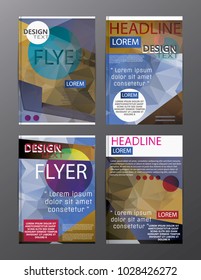 Set Flyer Design Abstract Polygonal. Business Template for Flyer, Banner, 