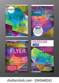 Set Flyer Design Abstract Polygonal. Business Template for Flyer, Banner, 