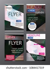 Set Flyer Design Abstract Polygonal. Business Template for Flyer, Banner, 