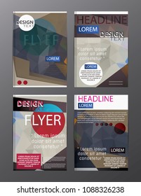 Set Flyer Design Abstract Polygonal. Business Template for Flyer, Banner, 