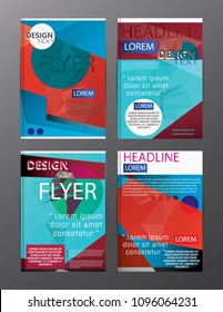 Set Flyer Design Abstract Polygonal. Business Template for Flyer, Banner, 