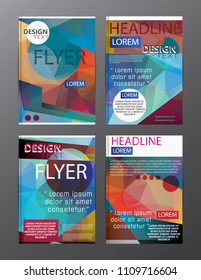 Set Flyer Design Abstract Polygonal. Business Template for Flyer, Banner, 