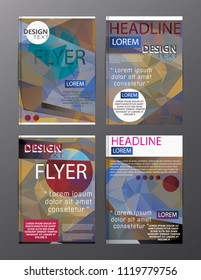 Set Flyer Design Abstract Polygonal. Business Template for Flyer, Banner, 