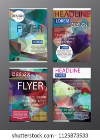 Set Flyer Design Abstract Polygonal. Business Template for Flyer, Banner, 