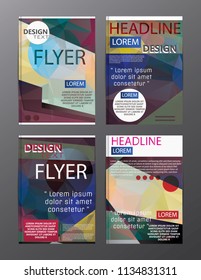 Set Flyer Design Abstract Polygonal. Business Template for Flyer, Banner, 