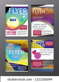 Set Flyer Design Abstract Polygonal. Business Template for Flyer, Banner, 