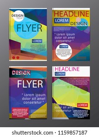 Set Flyer Design Abstract Polygonal. Business Template for Flyer, Banner, 