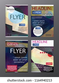 Set Flyer Design Abstract Polygonal. Business Template for Flyer, Banner, 
