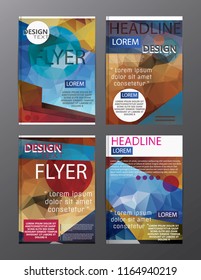 Set Flyer Design Abstract Polygonal. Business Template for Flyer, Banner, 
