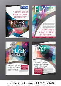 Set Flyer Design Abstract Polygonal. Business Template for Flyer, Banner, 
