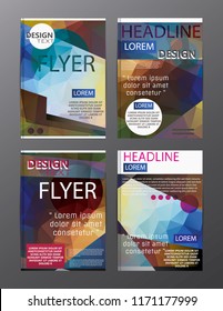 Set Flyer Design Abstract Polygonal. Business Template for Flyer, Banner, 