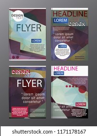 Set Flyer Design Abstract Polygonal. Business Template for Flyer, Banner, 