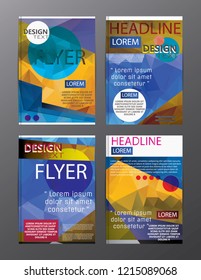 Set Flyer Design Abstract Polygonal. Business Template for Flyer, Banner, 
