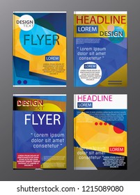 Set Flyer Design Abstract Polygonal. Business Template for Flyer, Banner, 