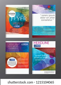 Set Flyer Design Abstract Polygonal. Business Template for Flyer, Banner, 