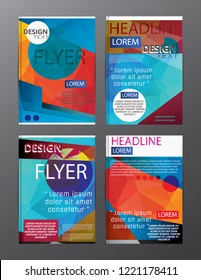 Set Flyer Design Abstract Polygonal. Business Template for Flyer, Banner, 