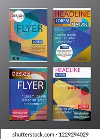 Set Flyer Design Abstract Polygonal. Business Template for Flyer, Banner, 