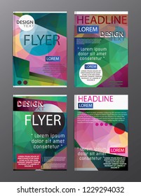 Set Flyer Design Abstract Polygonal. Business Template for Flyer, Banner, 