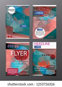 Set Flyer Design Abstract Polygonal. Business Template for Flyer, Banner, 