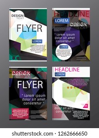 Set Flyer Design Abstract Polygonal. Business Template for Flyer, Banner, 