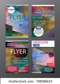Set Flyer Design Abstract Polygonal. Business Template for Flyer, Banner, 