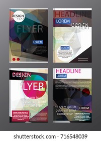 Set Flyer Design Abstract Polygonal. Business Template for Flyer, Banner, 