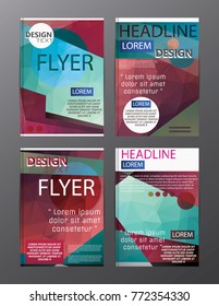 Set Flyer Design Abstract Polygonal. Business Template for Flyer, Banner, 