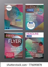 Set Flyer Design Abstract Polygonal. Business Template for Flyer, Banner, 