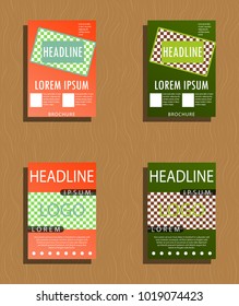 Set of flyer design template - brochure - annual report - cover - booklet, front and back page