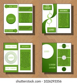 Set of flyer design template - brochure - annual report - cover - booklet, front and back page