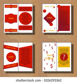 Set of flyer design template - brochure - annual report - cover - booklet, front and back page