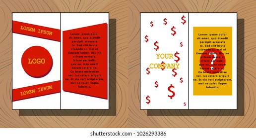 Set of flyer design template - brochure - annual report - cover - booklet, front and back page
