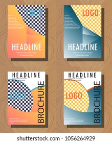 Set of flyer design template - brochure - annual report - cover - booklet, front and back page