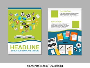 Set of flyer design template. Education infographic elements. Brochure template.