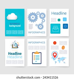 Set of Flyer Design, Web Templates. Brochure Designs, Technology Backgrounds. Mobile Technologies, Infographic and Applications covers. Modern flat design icons for mobile or smartphone. 