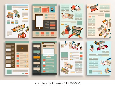 Set of Flyer Design, Web Templates. Brochure Designs, Technology Backgrounds. Mobile Technologies, Infographic ans statistic Concepts and Applications covers.