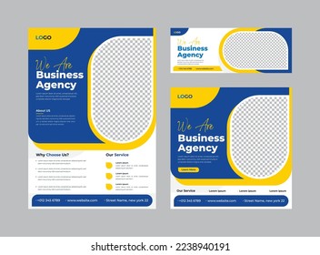 Set of Flyer Instagram Post and Facebook Cover template for Gym and fitness business, Banner Template Design for fitness, square post and cover banner vector eps 10