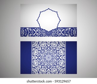 Set of flyer, leaflets, brochures, templates design. Vintage card with patterns and designs of the mandala. Floral ornaments in Eastern style. Islam, Arabic, Indian, Ottoman motifs.