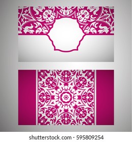 Set of flyer, leaflets, brochures, templates design. Vintage card with patterns and designs of the mandala. Floral ornaments in Eastern style. Islam, Arabic, Indian, Ottoman motifs.