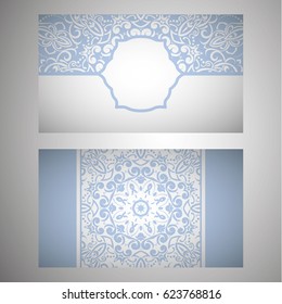 Set of flyer, leaflets, brochures, templates design. Vintage card with patterns and designs of the mandala. Floral ornaments in Eastern style. Islam, Arabic, Indian, Ottoman motifs.