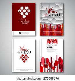 Set of flyer menu cover or Food Brochure design, vector illustration